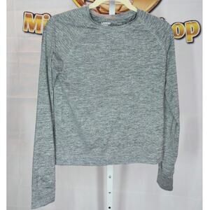 Lands' End Girls Heather Gray Long Sleeve Shirt Size XL